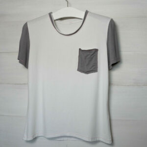 T-Shirt aus Tencel und Bambusjersey weiß / grau