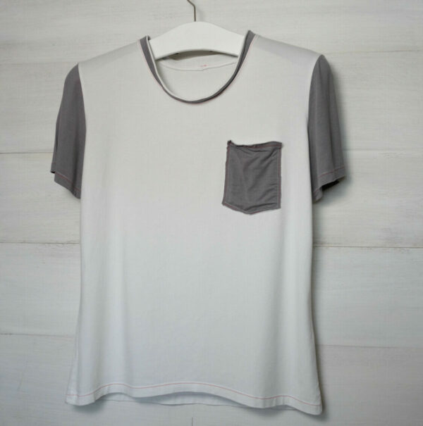 T-Shirt aus Tencel und Bambusjersey weiß / grau