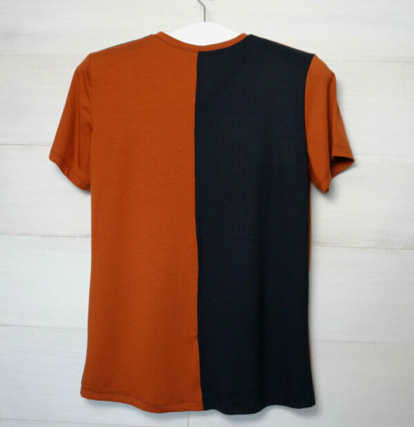 T-Shirt aus Bambus- Jersey terracotta/ schwarz – Bild 2