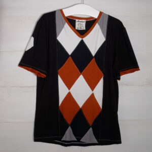 T-Shirt aus Tencel schwarz/ gemustert