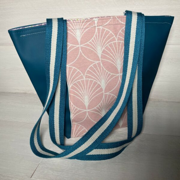 Schultertasche petrol-rosa – Bild 3