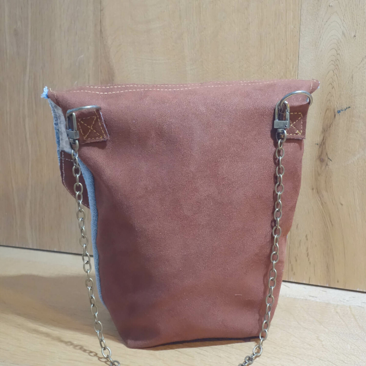 Upcycling Umhängetasche Jeans/ Leder