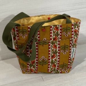 Vintage Schultertasche Ocker/bunt