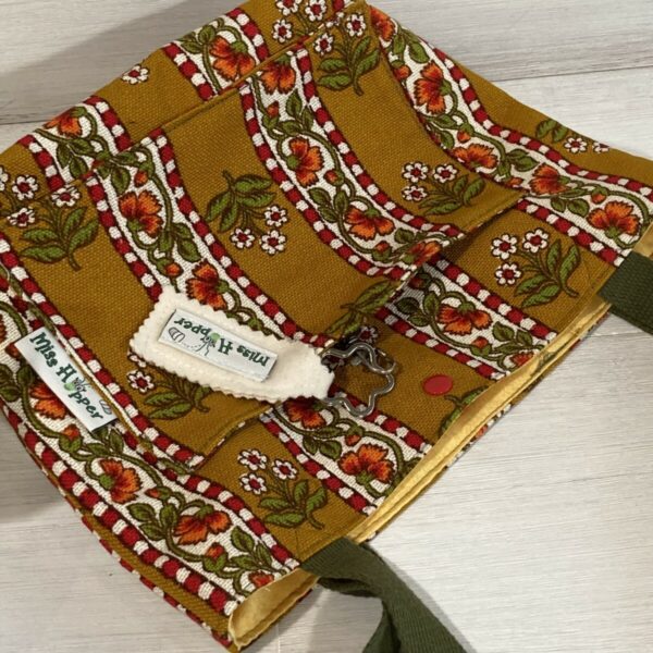 Vintage Schultertasche Ocker/bunt – Bild 5