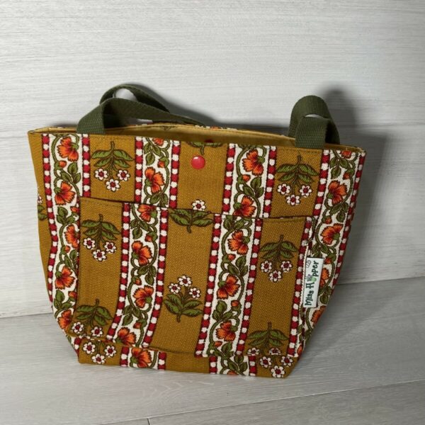 Vintage Schultertasche Ocker/bunt – Bild 2