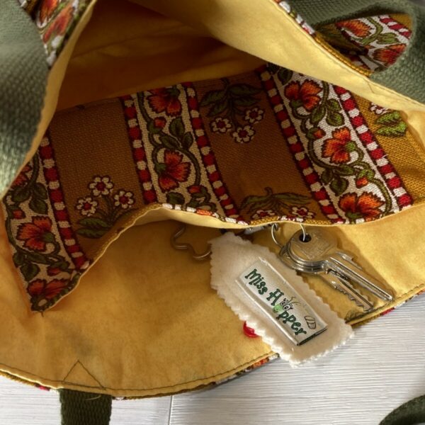 Vintage Schultertasche Ocker/bunt – Bild 3