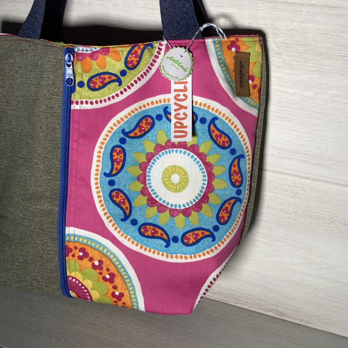 Upcycling Shopper klein und bunt