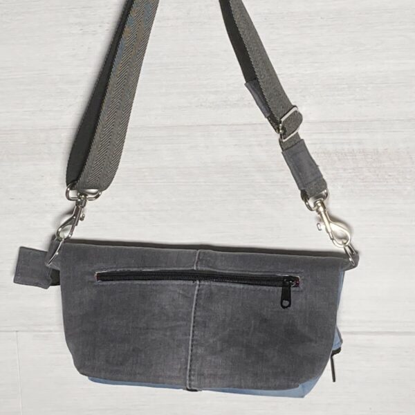 Upcycling Clutch Jeans schwarz/blau – Bild 3
