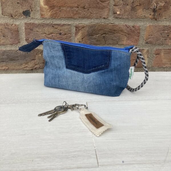 Upcycling Utensilientasche mit Band (grau) – Bild 2