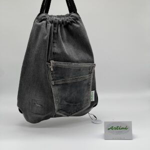 Turnbeutel Jeans in grau