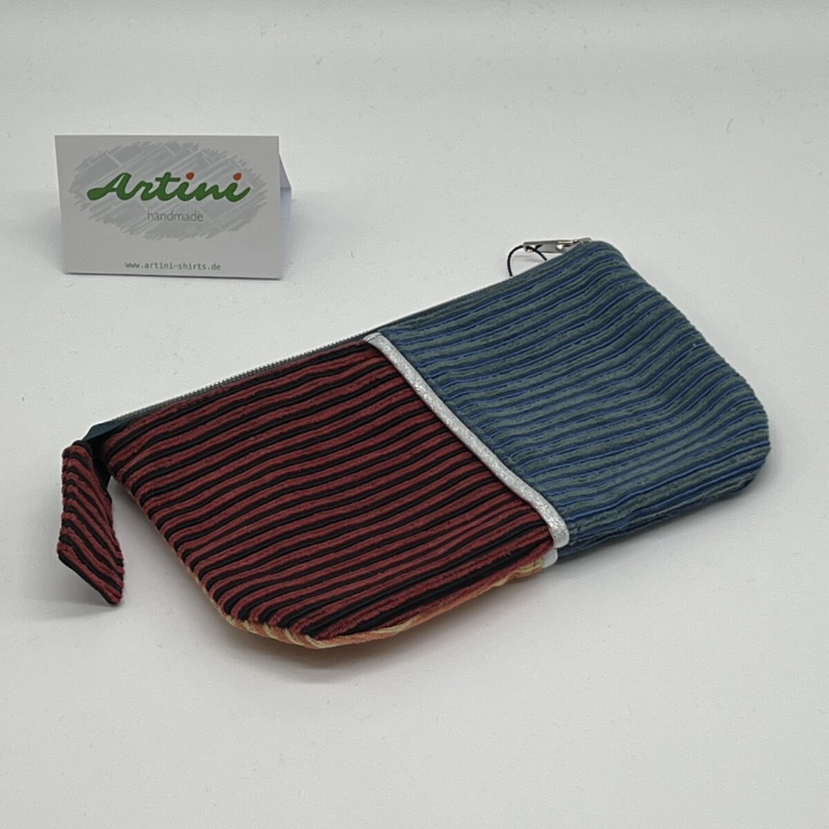 Upcycling Utensilientasche orange/blau