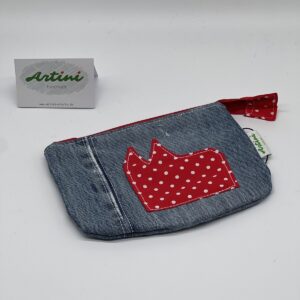 Upcycling Utensilientasche Dom rot/weiß