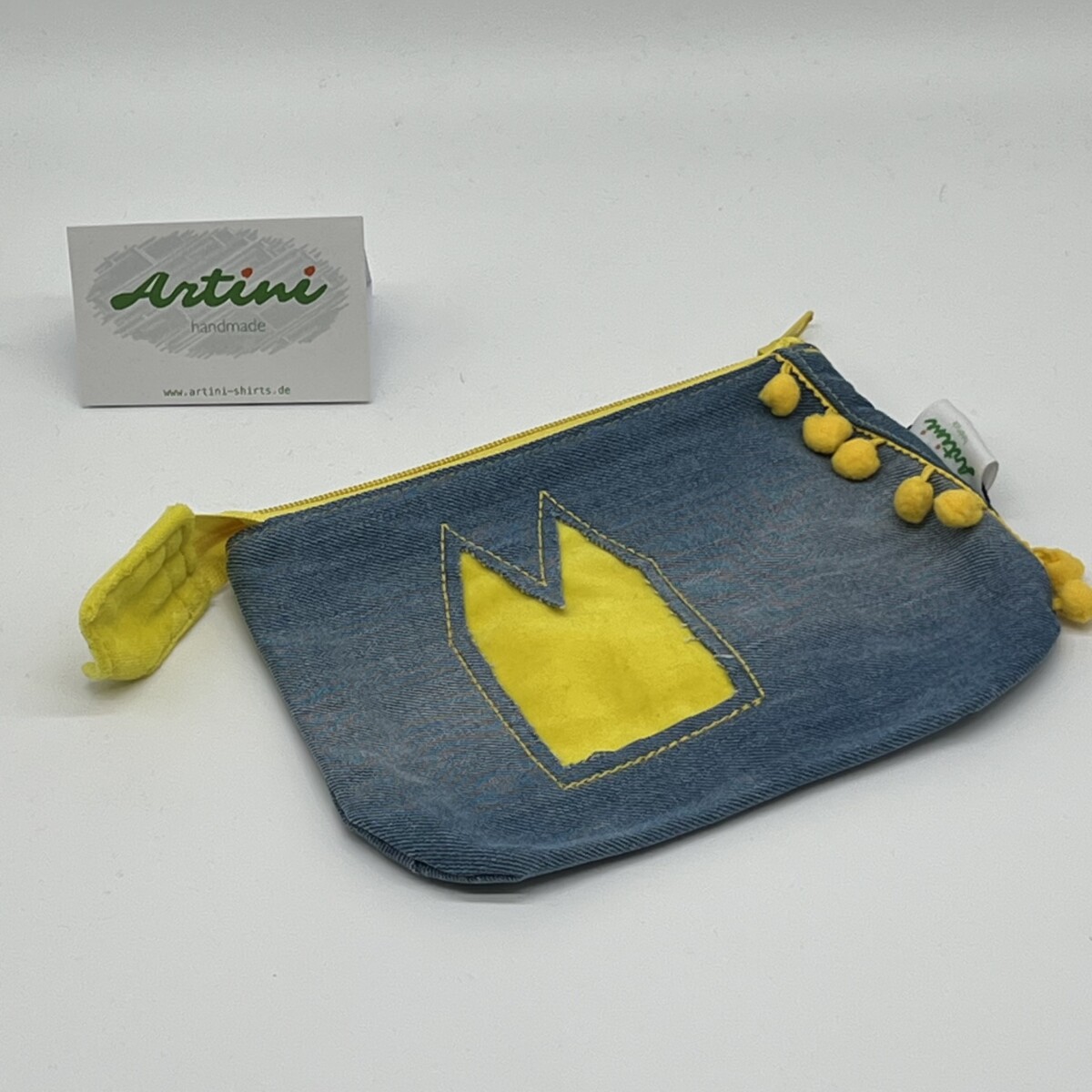 Upcycling Utensilientasche Dom jeans/gelb (Kopie)