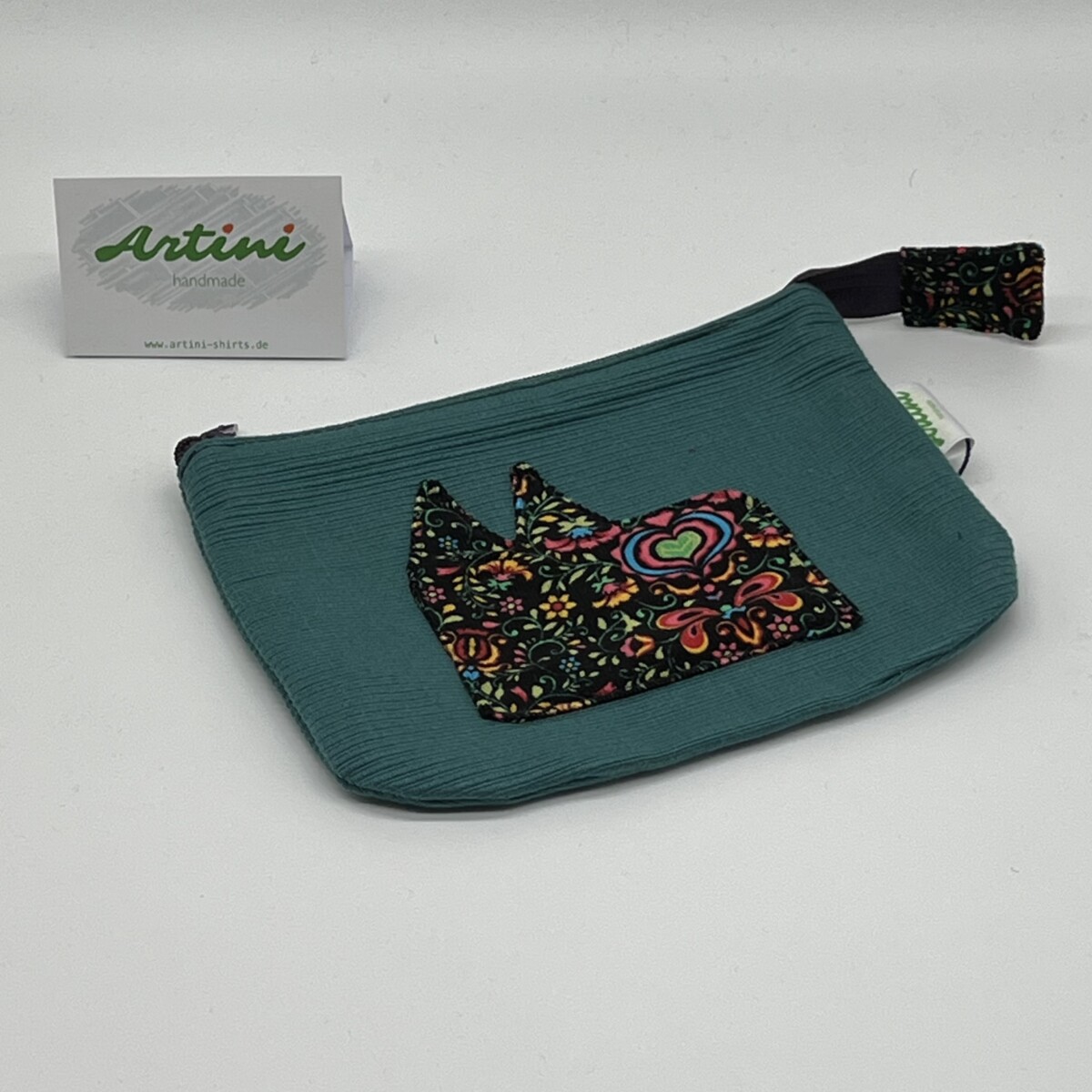 Upcycling Utensilientasche Dom blaugrün