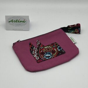 Upcycling Utensilientasche Dom pink