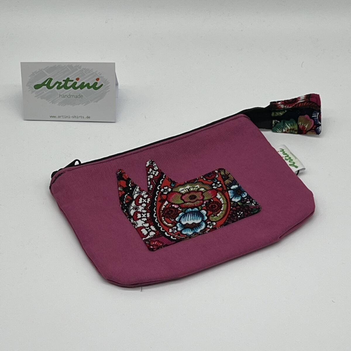 Upcycling Utensilientasche Dom pink