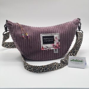 Upcycling Umhängetasche Moonbag M Altrose